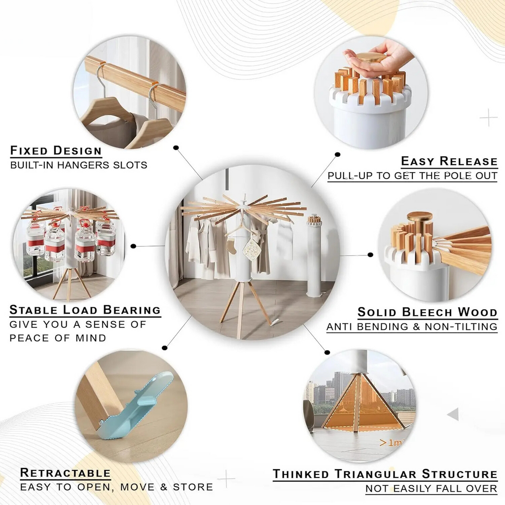 Foldable Octopus-Style Clothes Drying Rack